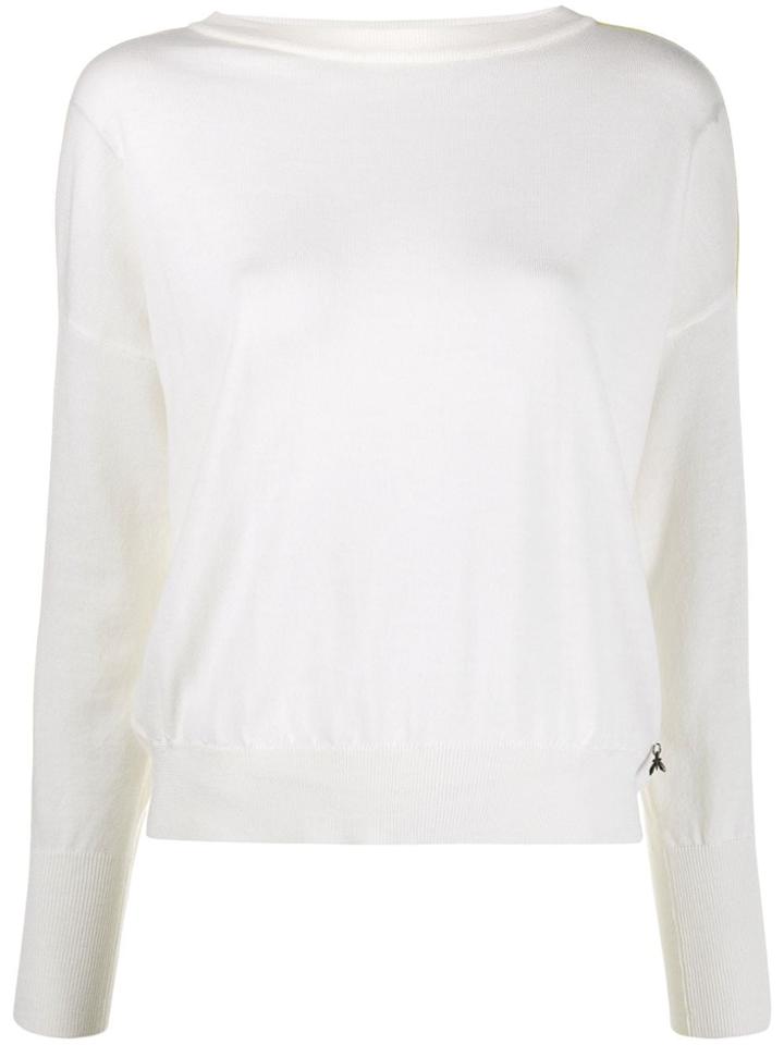 Patrizia Pepe Striped Sleeve Jumper - White