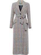 Miu Miu Checked Wool Coat - Grey