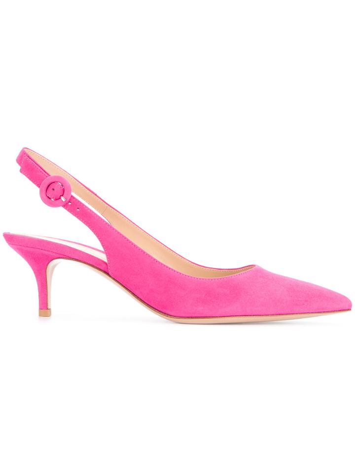 Gianvito Rossi Slingback Pumps - Pink & Purple