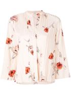 Vince Floral Plisse Blouse - Pink