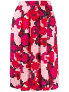Marni Pixel Print Pleated Skirt - Pink