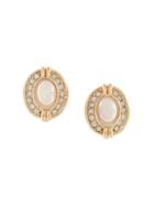 Christian Dior Pre-owned Faux Pearl Oval Earrings - Gold