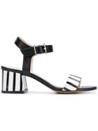 Marc Ellis Striped Strap Sandals - Black