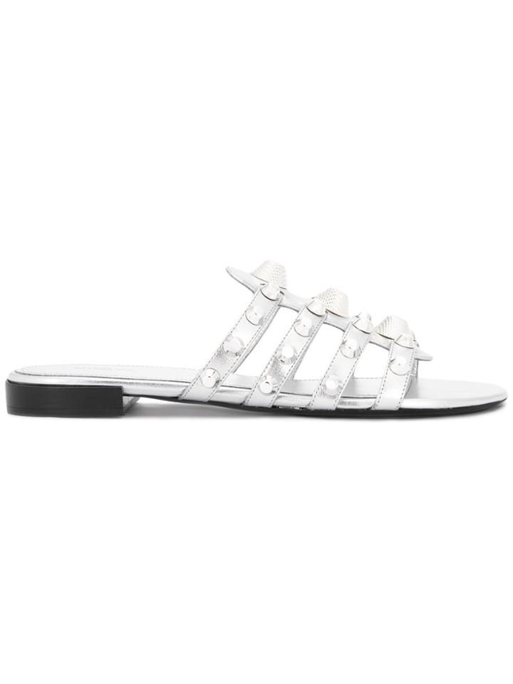 Balenciaga Giant Mirror Metallic Flat Sandals
