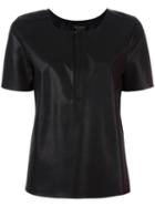 Twin-set Artificial Leather T-shirt, Women's, Size: Xl, Black, Viscose/polyester/spandex/elastane/polyurethane