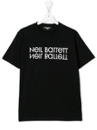 Neil Barrett Kids Teen Front Logo T-shirt - Black