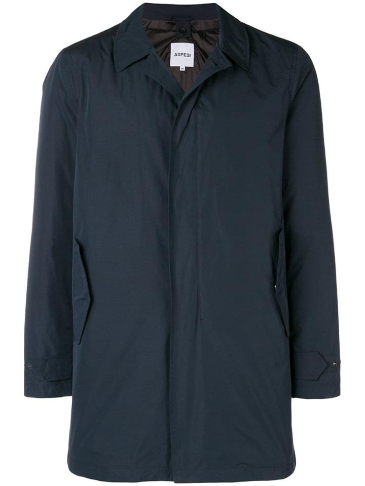 Aspesi Single Breasted Down Jacket - Blue