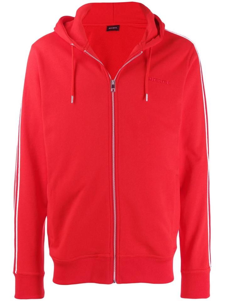 Diesel Hooded Sports Jacket - Red