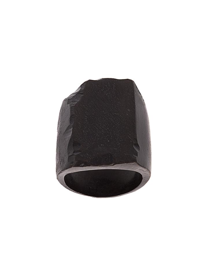 Henson Carved Vert Ring - Black