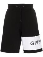 Givenchy Oversized Cotton Logo Track Shorts - Black