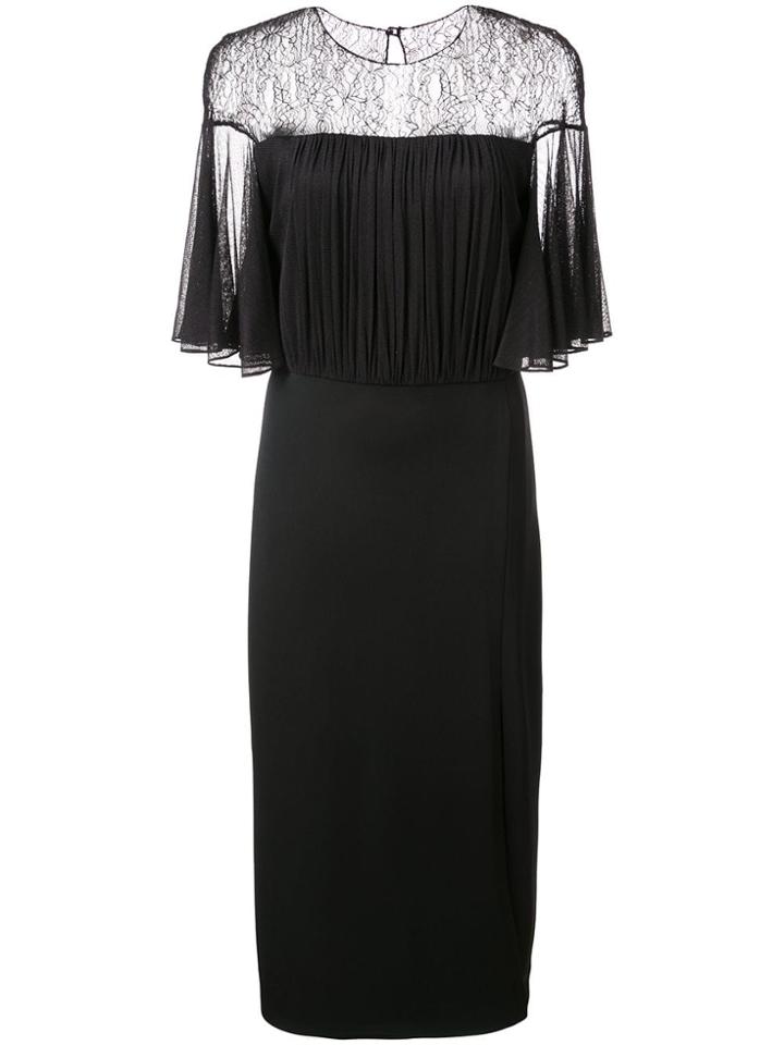 Cushnie Front Slit Fitted Dress - Black