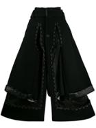 Maison Margiela Layered Stitched Palazzo Trousers - Black