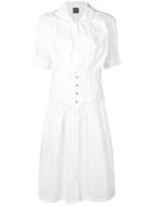 Jean Paul Gaultier Pre-owned Corset Detailed Shirt Dress - White