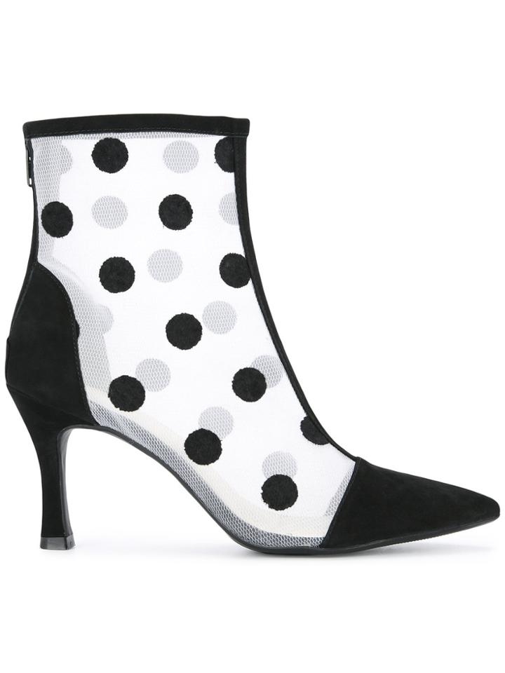 G.v.g.v. Flocked Mesh Ankle Boots - White