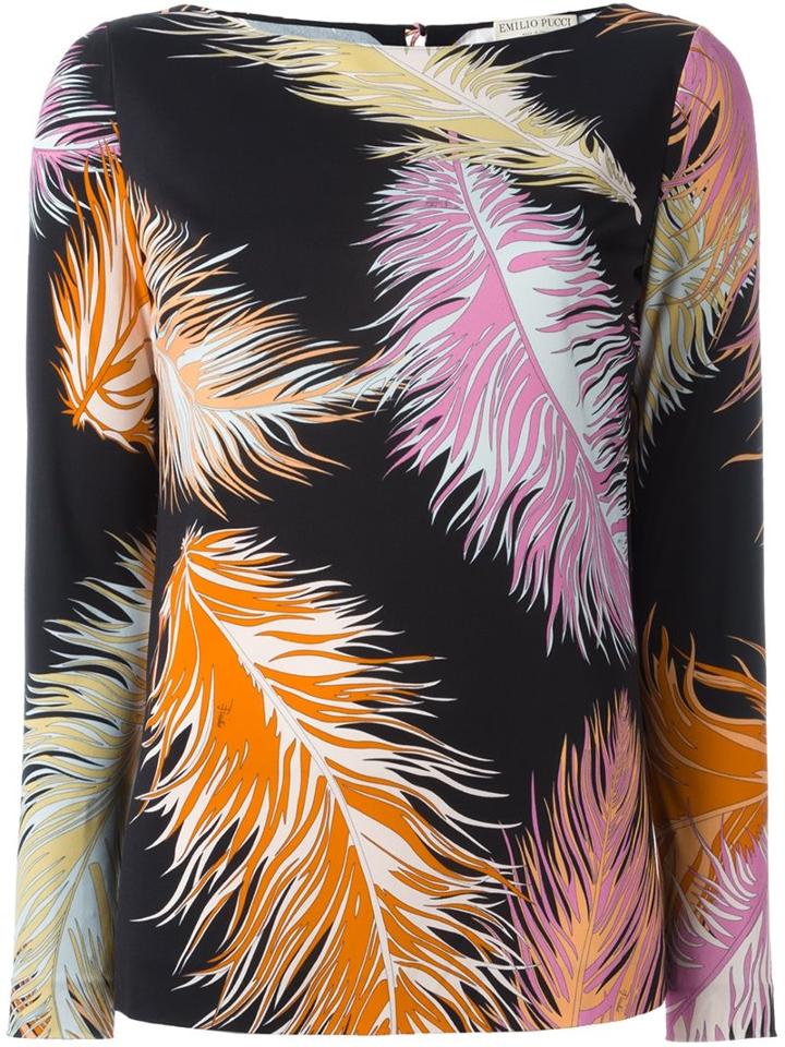 Emilio Pucci Feathers Print Blouse