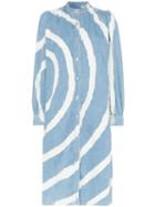 Ganni Acadia Bleached-spiral Dress - Blue