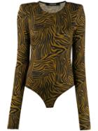Andamane Zebra Print Bodysuit - Brown