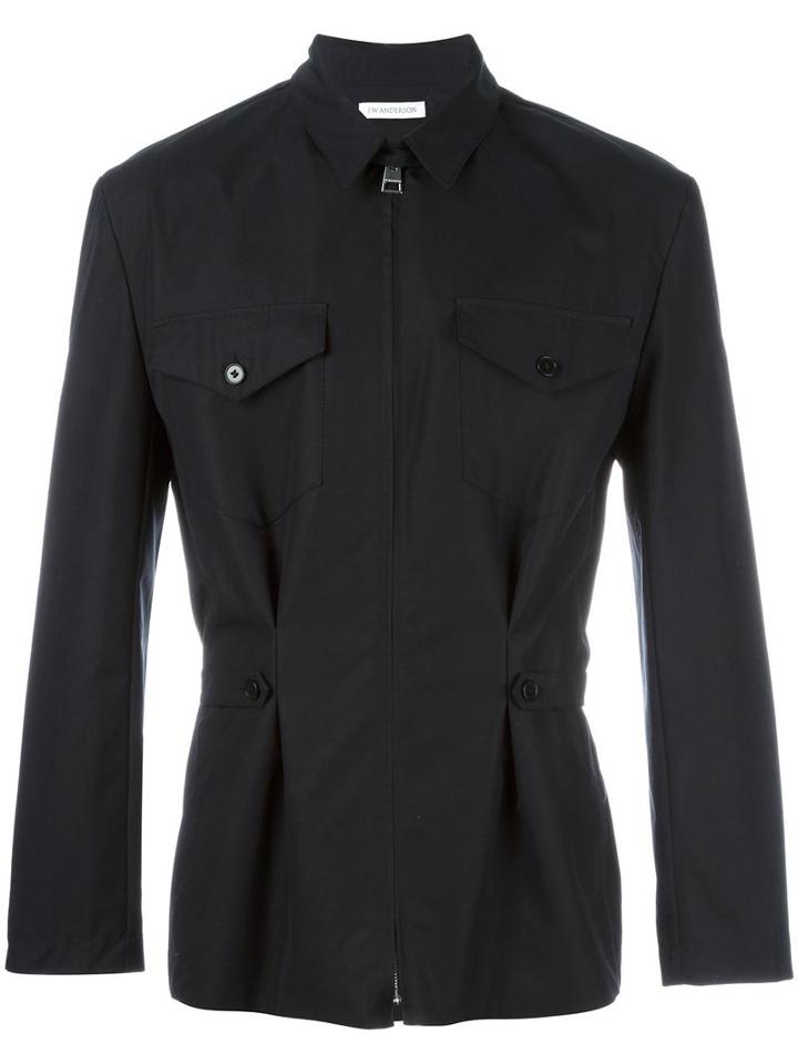J.w.anderson Cinched Waist Shirt Jacket, Men's, Size: 50, Black, Cotton