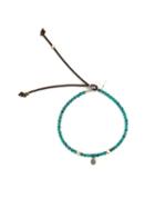 Catherine Michiels Beaded Bracelet, Adult Unisex, Green, Silver/turquoise