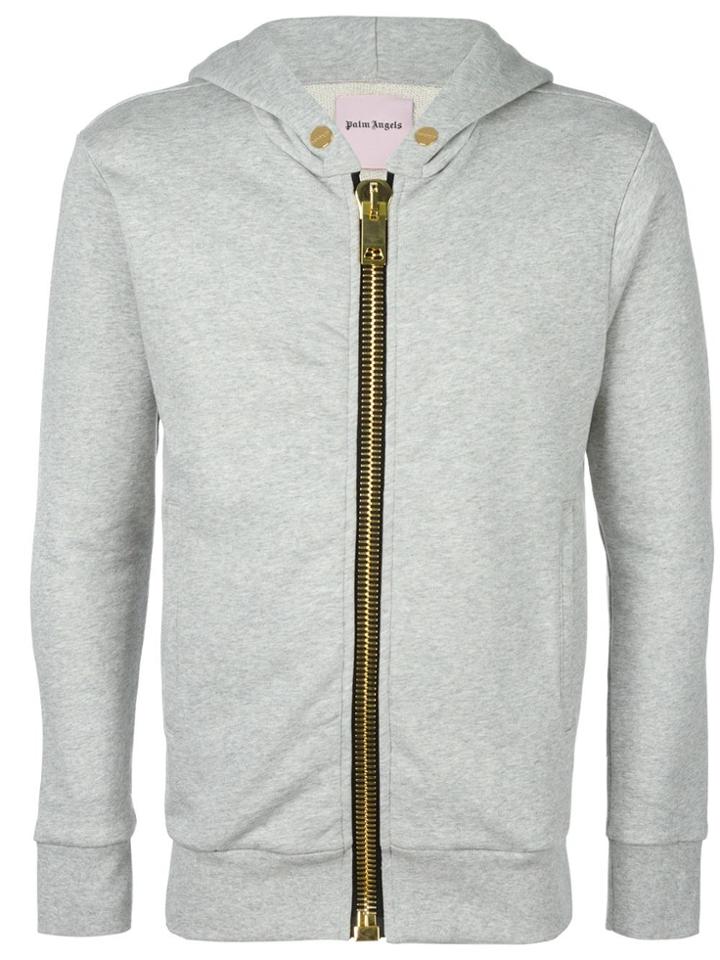 Palm Angels Maxi Zipped Hoodie - Grey