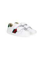 Gucci Kids Stripe Touch Strap Sneakers - White