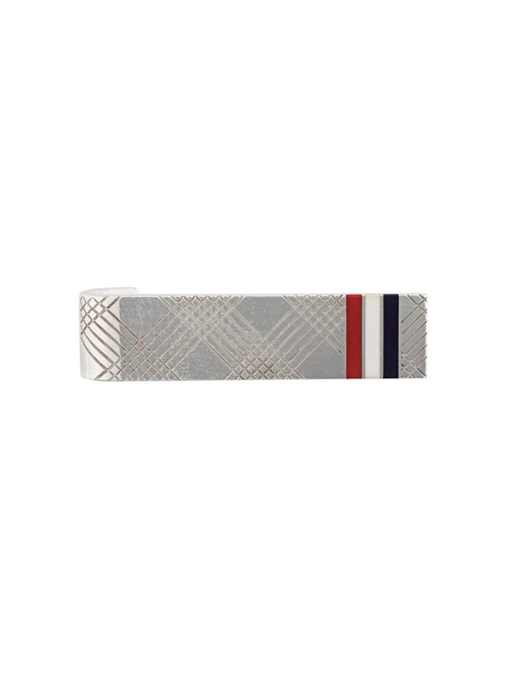 Thom Browne 4-bar Rwb Short Silver Tie Bar