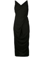Rick Owens Lilies - Crossover Low Back Midi Dress - Women - Cotton/polyamide/viscose - 44, Women's, Black, Cotton/polyamide/viscose