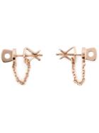 Miansai Screw Bar Chain Earrings, Women's, Pink/purple