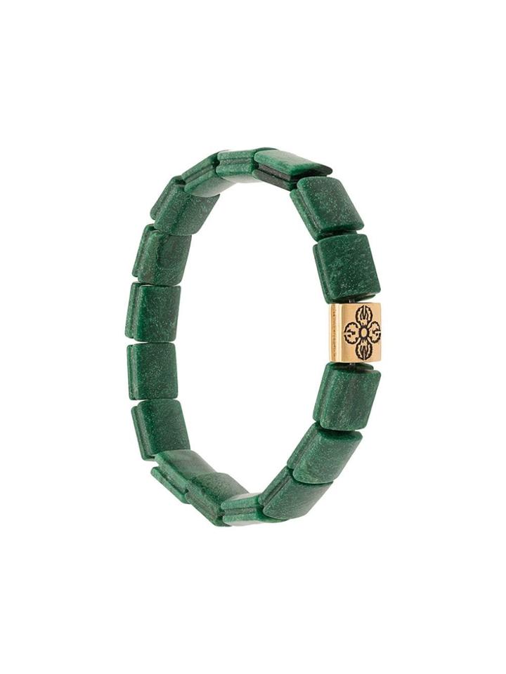 Nialaya Jewelry Dorje Jade Flat Beaded Bracelet - Green