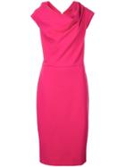Escada Sleeveless Drape Midi Dress - Pink