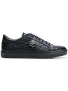 Roberto Cavalli Crocodile Effect Sneakers - Black