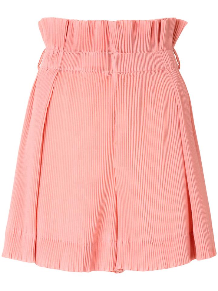 Jatual Pleated Shorts - Pink & Purple