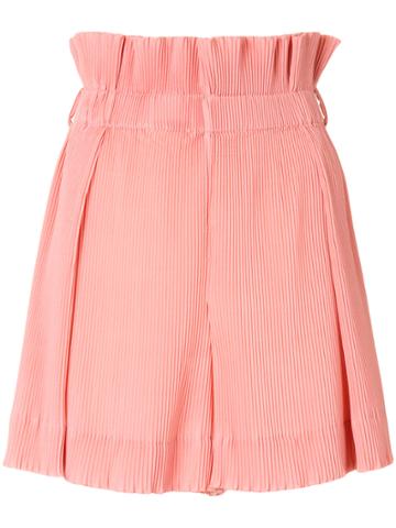 Jatual Pleated Shorts - Pink & Purple