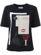 Muveil - Cubism Patches T-shirt - Women - Cotton - 38, Women's, Black, Cotton