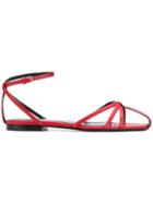 Saint Laurent Embellished Sandals - Red