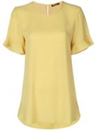 Max Mara Studio Ruffled Sleeves T-shirt - Yellow & Orange