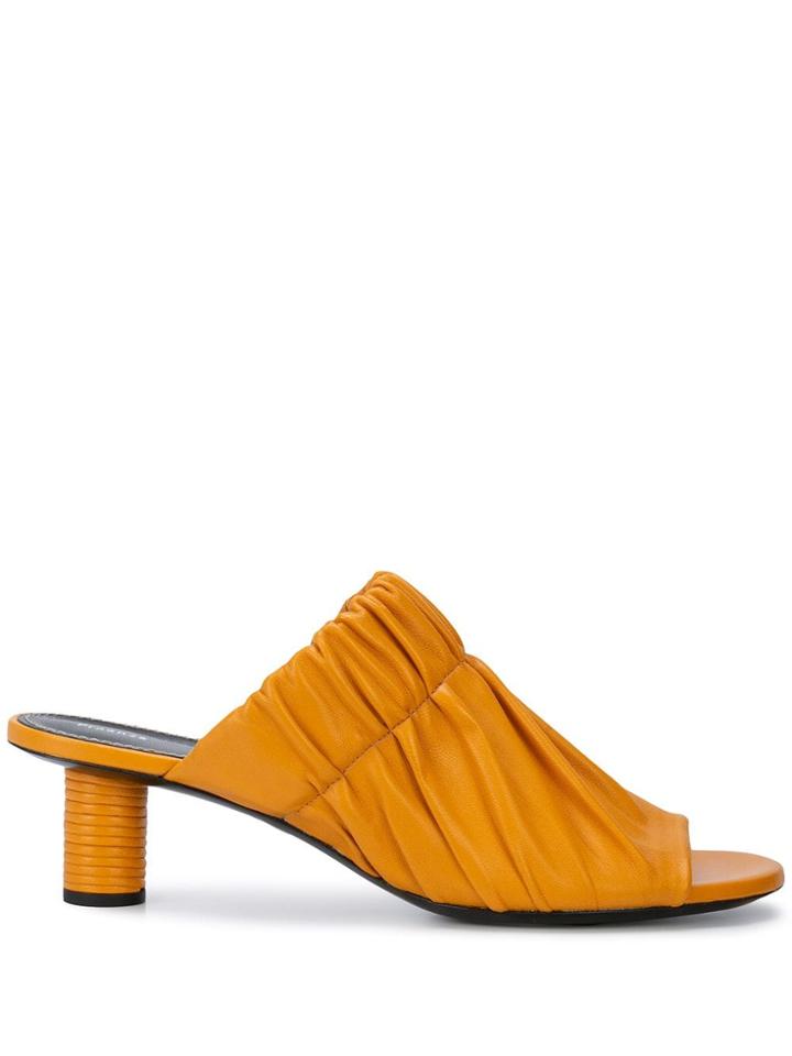 Proenza Schouler Ruched Nappa Mules - Butterscotch