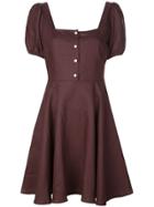Callipygian Button Down Mini Dress - Brown