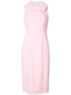 Black Halo Round Collar Fitted Dress - Pink & Purple