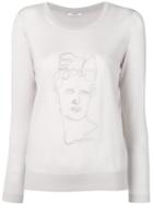 Peserico Embroidered Face Jumper - Pink