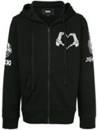 Ktz Back Print Zipped Hoodie - Black