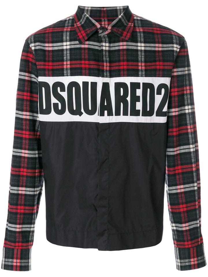 Dsquared2 Logo Checked Shirt - Black