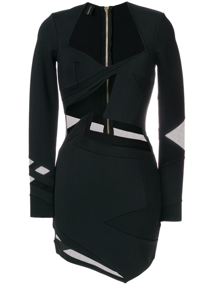 Alexandre Vauthier Sheer Panel Dress - Black