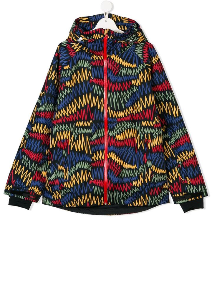 Stella Mccartney Kids Geometric Print Raincoat - Black