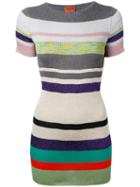 Missoni - Striped Knit T-shirt - Women - Polyester/cupro/rayon - 46, Brown, Polyester/cupro/rayon