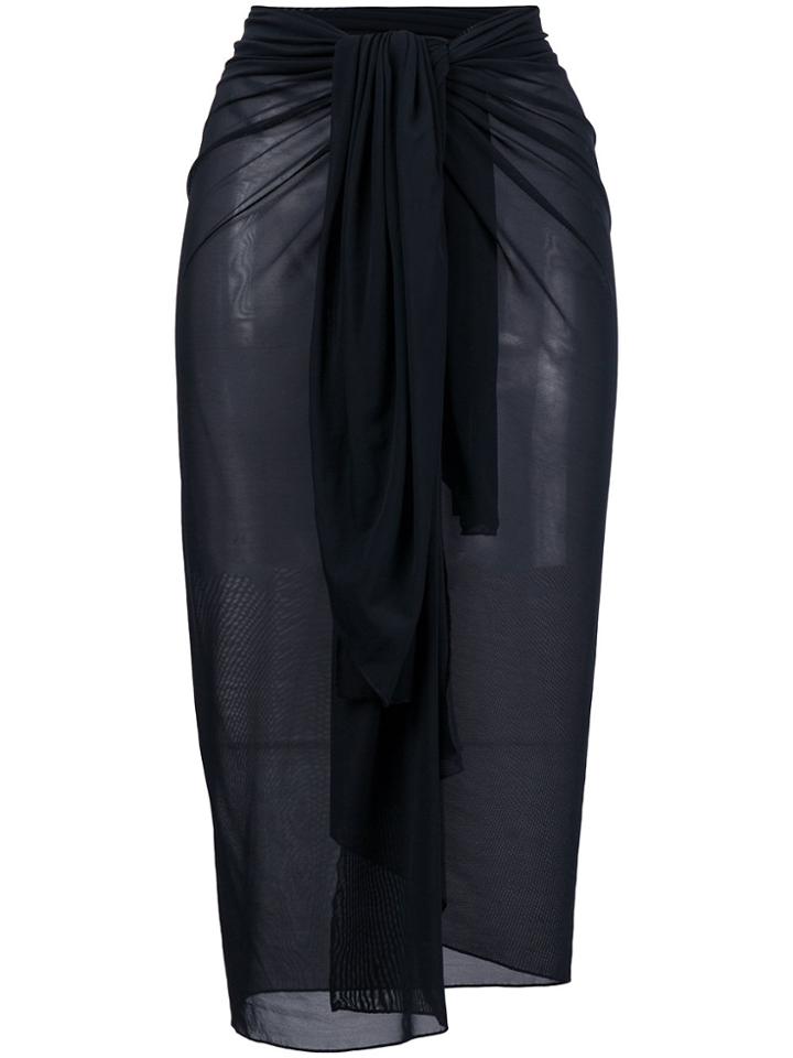 Fisico Sheer Pareo Skirt - Black