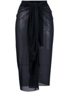Fisico Sheer Pareo Skirt - Black