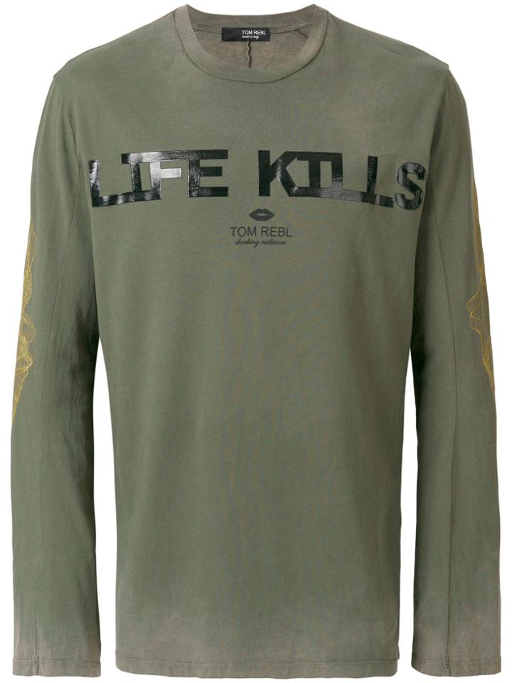 Tom Rebl Distressed Sweatshirt - Green