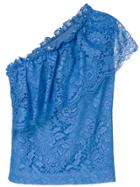 Msgm Single Sleeve Lace Blouse - Blue