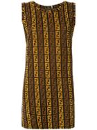 Fendi Vintage Ff Logo Sleeveless Dress - Brown